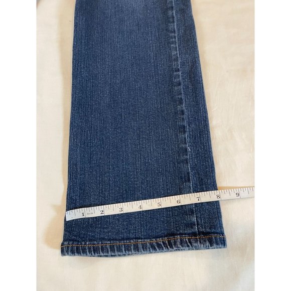 Chaps Denim Women Jeans Straight Leg 99% Cotton Mid Rise Flat Front Blue Size 12 - Picture 8 of 10